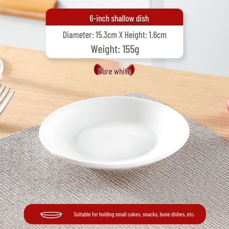 HUAIYI Ceramic Shallow Flat Dinner Plates