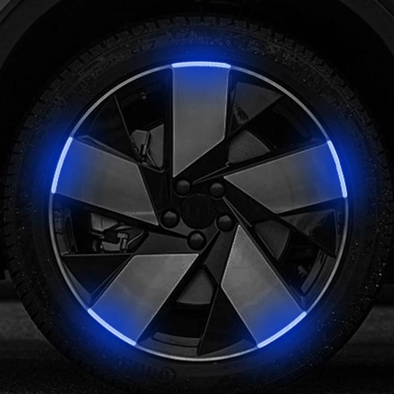 20 Pezzi Strisce Adesive Riflettenti Colorate per Mozzo Ruota Auto Moto Adesivo Decalcomania Styling Auto Decalcomanie Accessori Decor Auto Moto