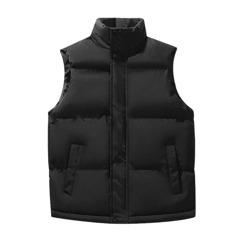 Men's Autumn/Winter Cross-Collar Thick Cotton Down Vest - Warm, Sleeveless, Hot Seller