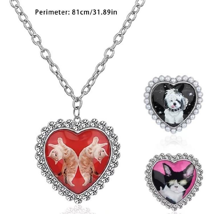Fashionable 81Cm Long Necklace Designed With Cats And Dog Charm Great For Casual Outings