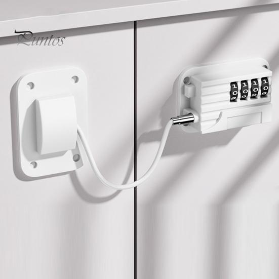 Blokada drzwi lodówki i zamrażarki z hasłem Regulowana konstrukcja Montaż bez użycia narzędzi Łatwa konfiguracja Blokada drzwi lodówki zabezpieczona przed dziećmi