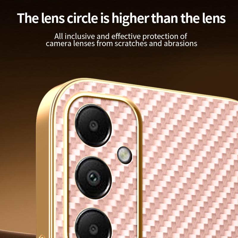 For Samsung Galaxy A05s 4G Phone Case Carbon Fiber Textured Electroplated TPU Back Cover