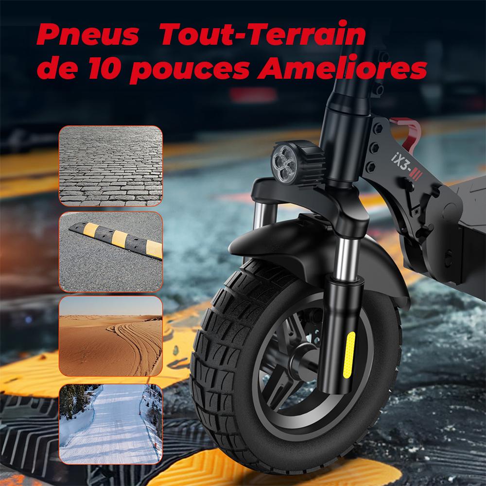 iScooter iX3 Electric Scooter 800W Motor, 10Ah, 40KM Range, 10 Inch Off Road Tire, IPX4 E-Scooter for Adults