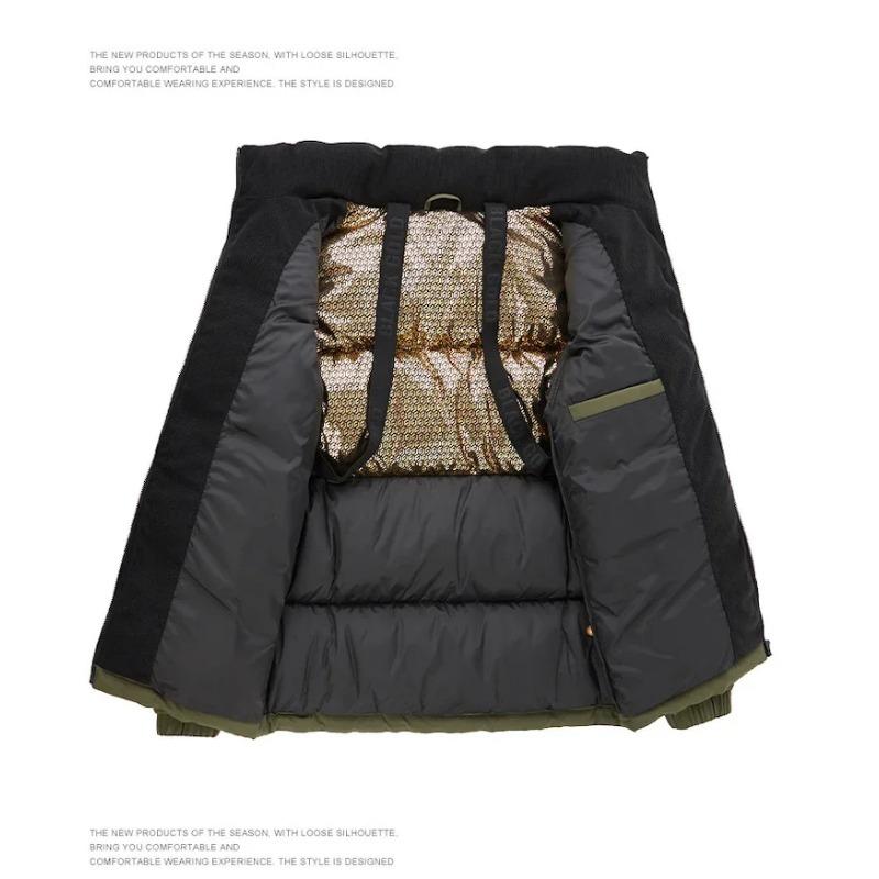 Parkas Men Winter Warm Bubble Coat Stand Collar Cotton Padded Quilted Jacket Harajuku Fashion Oversize Streetwear