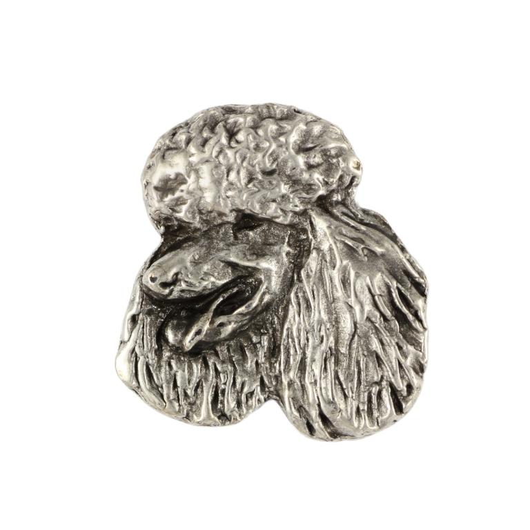 Poodle  - Silver-plated dog brooch, elegant pin, jacket lapel decoration by Art-Dog brand
