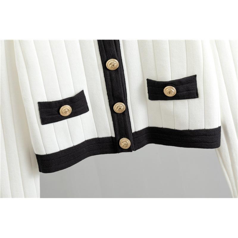 Fall Set Skirt Halter Knit Cardigan Two Piece Dresses