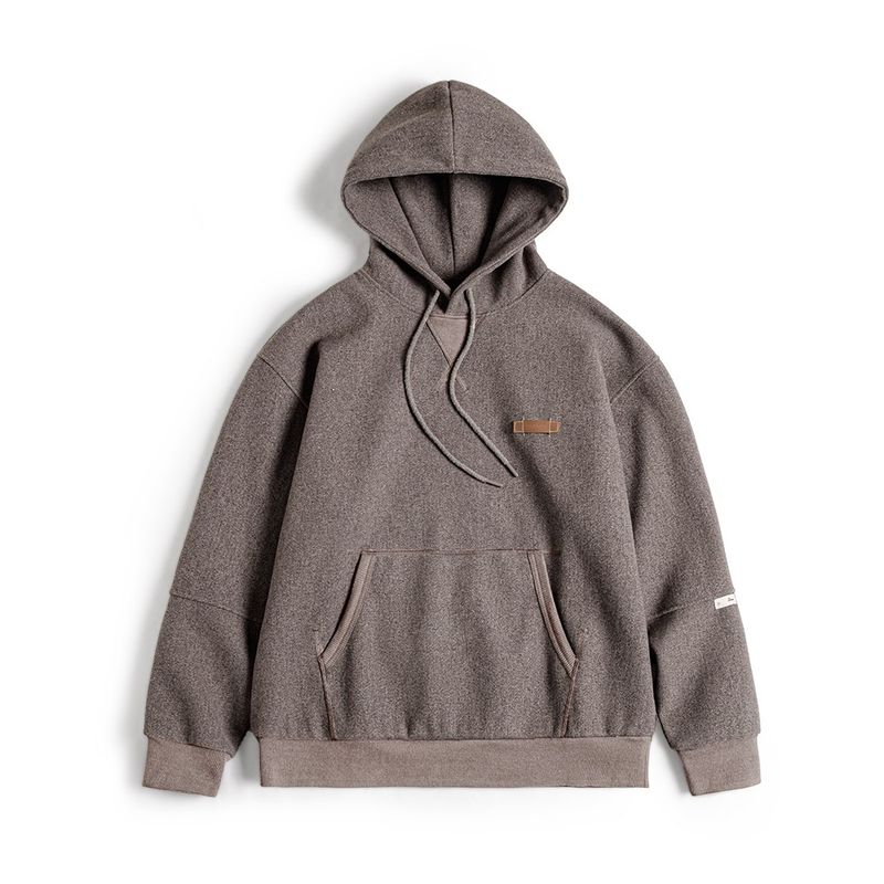 Madden Parka American Retro Woolen Hooded Sweatshirt Heavy Thickening Pullover Hoodie Casual Tops Men's Autumn