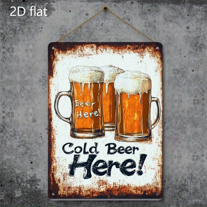 Retro Beer Theme Metal Tin Sign Bar Kitchen Wall Art Decor