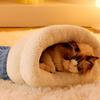 Warm Pet Sleeping Bed Cat Bed Semi-Enclosed Sleeping Bag Three-Layer Dog Bed Comfortable Sack For Cats For Camping Warming Pad