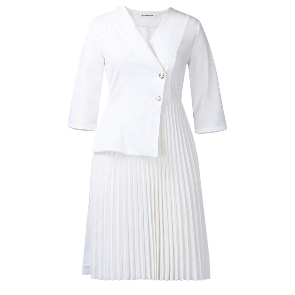 Autumn new autumn elegant fashion suit collar seven-quarter sleeve temperament commuter dress