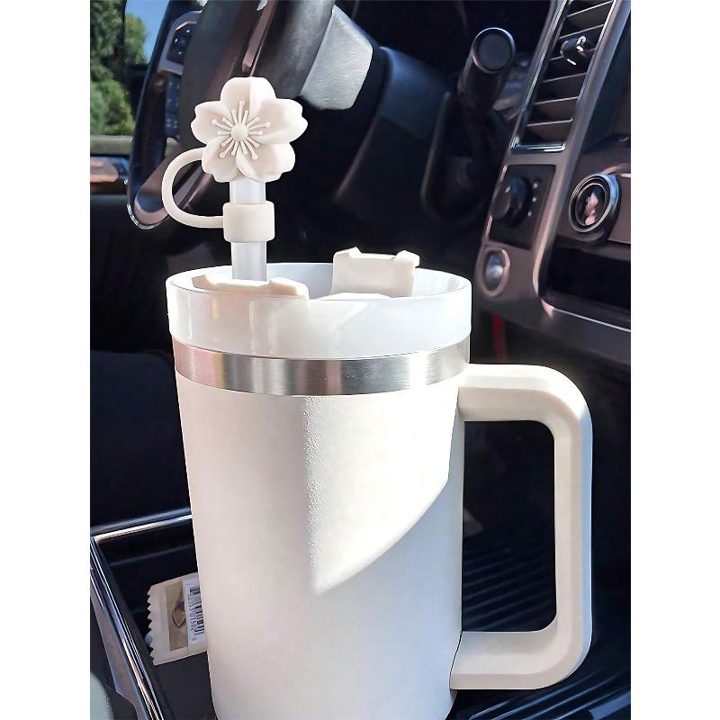 

Flowers Straw Cover Cap For Cup,Silicone Material Straw Topper Dust-Proof Reusable Straw Tip Covers, Suitable For Decoration All Beautiful Sippy Cupsm 1pc белый
