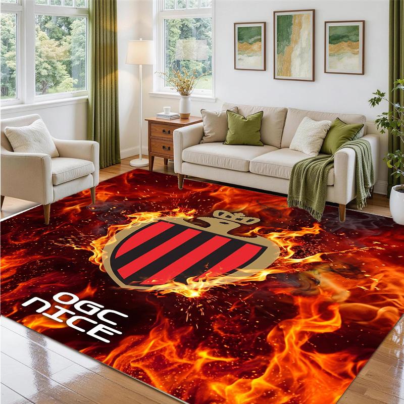 OGC Nice FC Design Crystal Velvet Rug Soft Decorative Mat for Bedroom Entrance