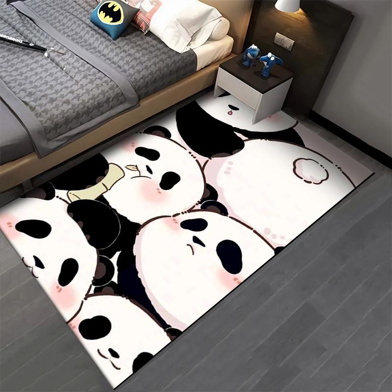Tappeto Adorabile con Disegno di Panda Cartone Animato per Decorazione Soggiorno o Camera da Letto Adatto per l'uso come antiscivolo per divani in soggiorno e camera da letto