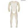 Shengrenmei Uomo Trasparenti Sottili Maniche Lunghe Girocollo Senza Cavallo Con Piedi Elasticizzati Body Collant Calze Integrali