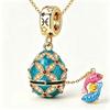 Hollow Locket Russian Egg Necklace New Chinese Style Openable Egg Pendant  Women