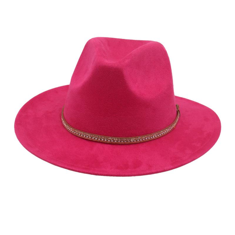 Solid Color And Western Cowboy Hat Felt Hat Woolen Top Hat Amazon Cross-Border Wholesale Retro Ethnic Fashion Hat
