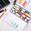 High-Quality Thickened Solid Pigment Black Watercolor Palette Box - 14/26/52 Colors