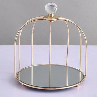 1pc Makeup Cosmetic Rack Holder Organizer Cage Gold Simple Design