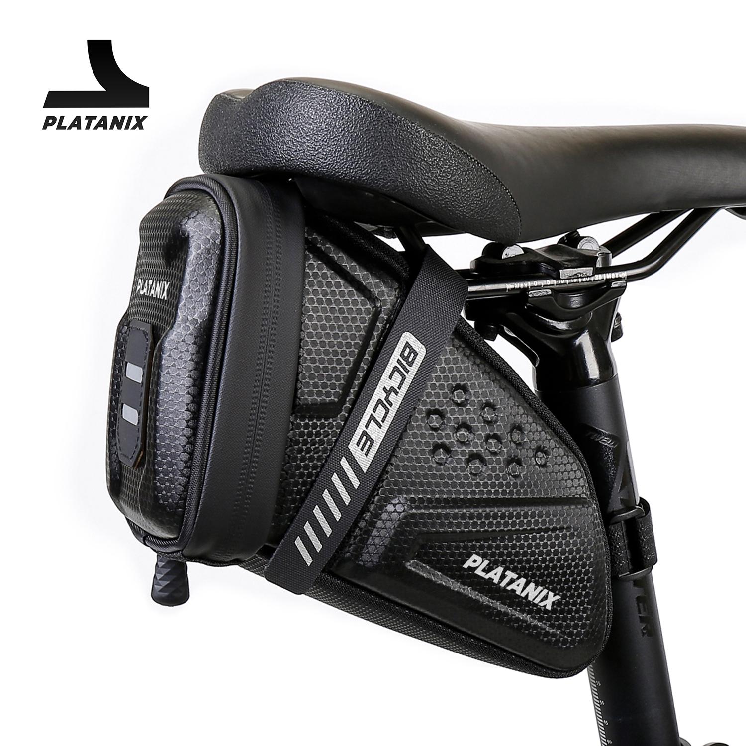 PLATANIX TZ07 Bicycle Tail Bag Saddle Bag Mountain Bike EVA Hard Shell Road Bike Rear Bag Riding Equipment Accessories Saddle Bag 1L