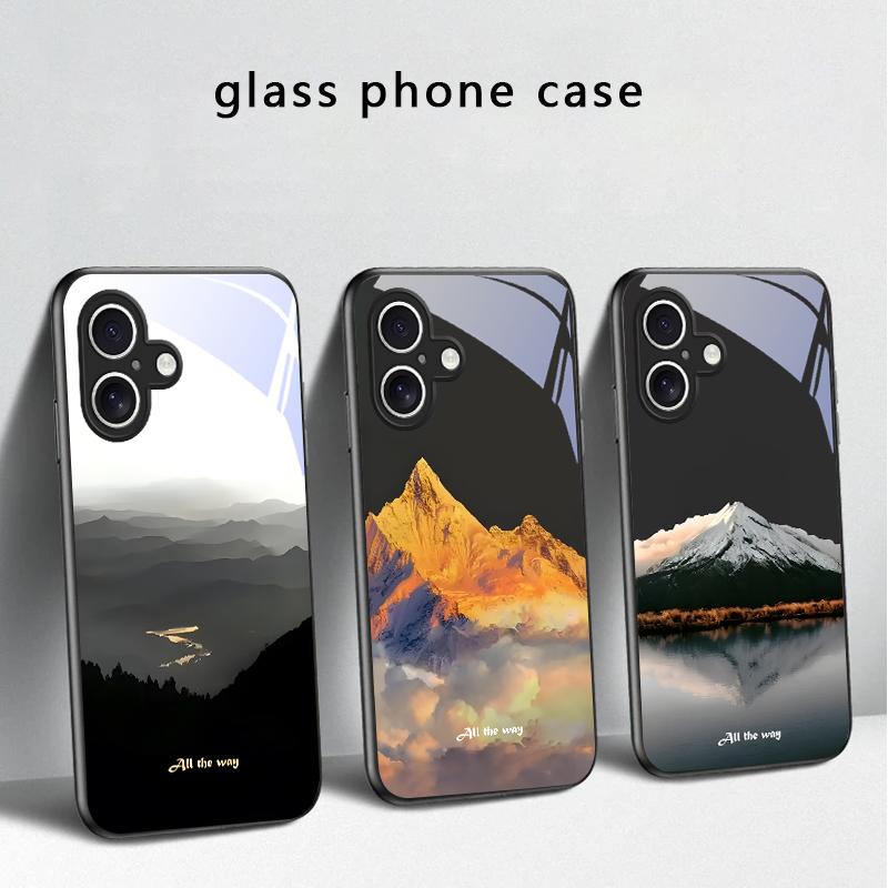 A Lush Forest of Leaves For iPhone 17 Air 16 E 15 Plus 14 Pro Max 13 12 Mini 11 5 6 7 8 Plus XR XS Max SE Black Glass Phone Case