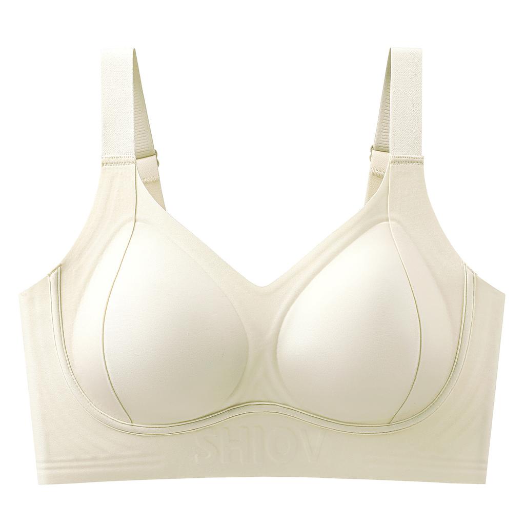 Plus-size Lingerie Women's Lift Anti-sagging Seamless Bra Adjustable Bra Thin Fixed Cup Bra Push Up Bra