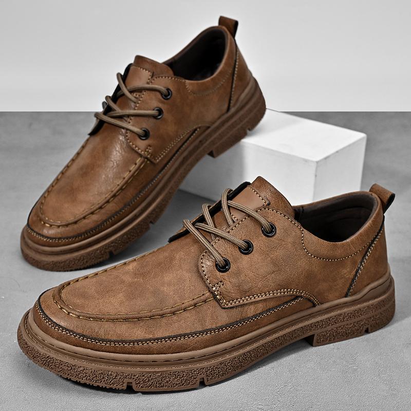 FashionVintage Style Men Casual Shoes Business Man Leather Sneakers Classic Men's Oxford Shoes Breathable Male Dress Shoes Formal Dress