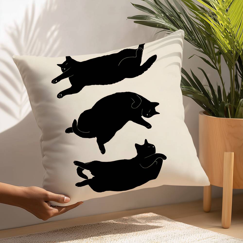 Minimalistisches Niedliches Tier Wandkunst Kissenbezug Plüschstoff Weicher Kissenbezug Doppelseitiger Druck Kissenbezug Haushaltsgeschenke