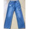 Mom Jeans Dámské Džínové Kalhoty Široké Nohavice Dlouhé Kalhoty Dírky Vysoký Pas Rovné Kalhoty Y2k Streetwear Práce Prošívané Ležérní Punk