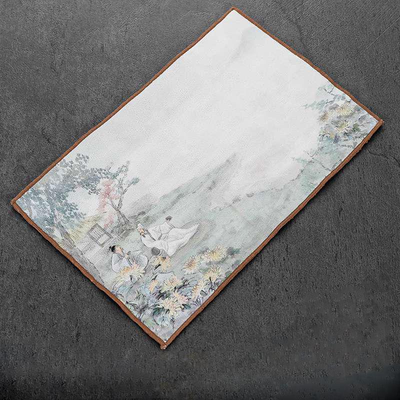 

Салфетка для посуды, серая скатерть, кухонное полотенце, аксессуары, чайная церемония, простая ветровая чайная подушечка, впитывающая пеньку