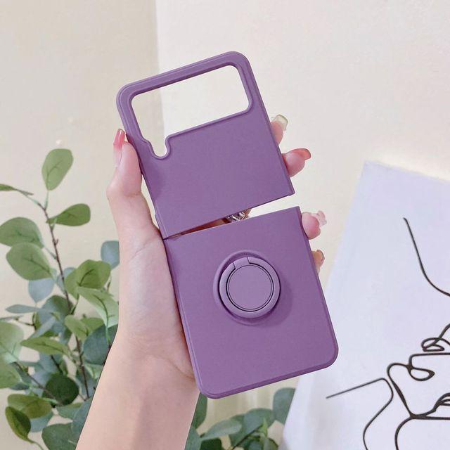 Frosted Skin -Friendly Fold Case For Samsung Galaxy Z Flip 4 Case Flip3 With Holder Shockproof Hard Back Cover For Samsung Zflip4