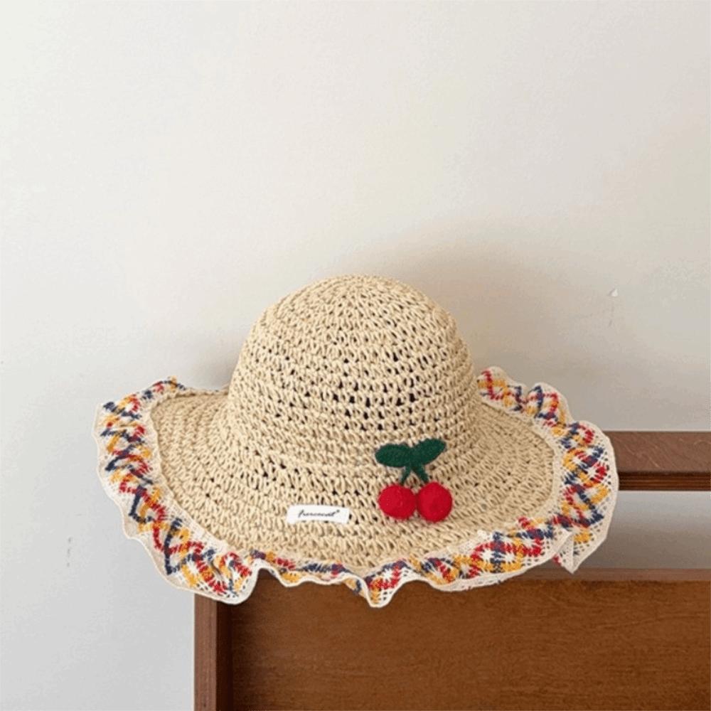 Floral Tie Sunshade Hat Ethnic Style Fisherman s Hat Fashionable Beach Holiday Hat  Vacation бежевый