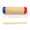 Children's Wooden Percussion Instruments: Red & Blue Sand Shaker Set for Early Education.