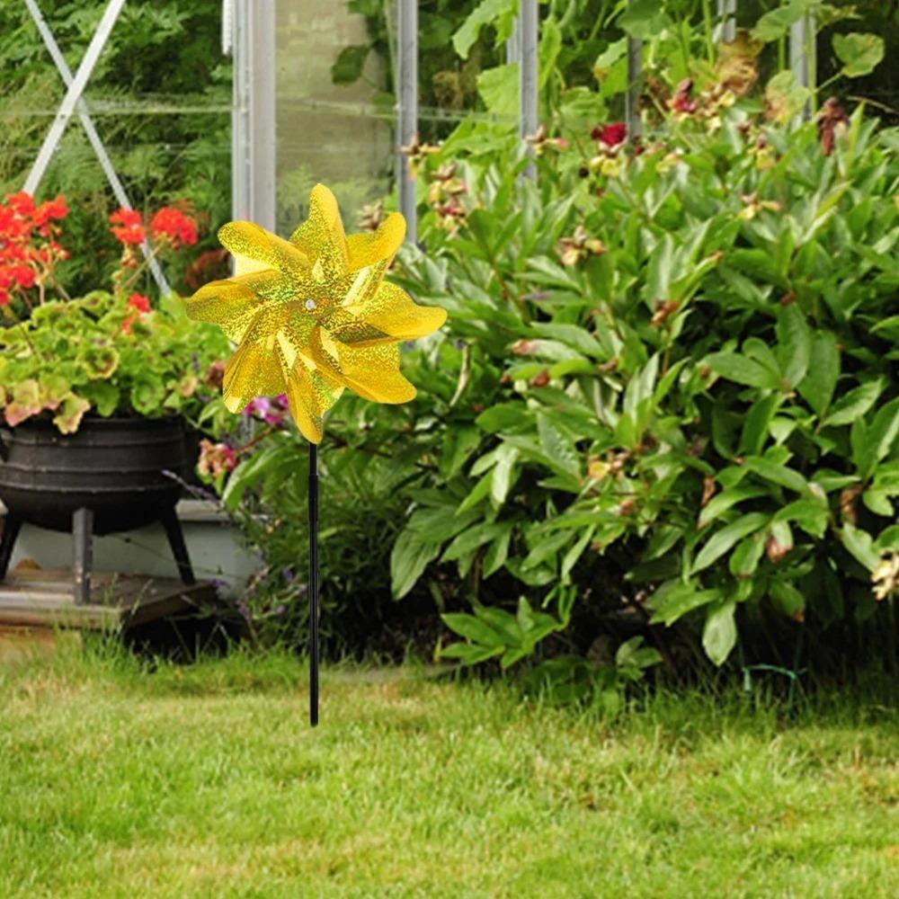 2/10pcs Bird Repeller Child Windmill Garden Orchard Protection Reflective Windmill Bird Repellent Anti Birds Windmill Spinner