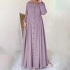 Plus Size Loose Long Robe Dress for Spring and Autumn - Elegant Commuter Fashion