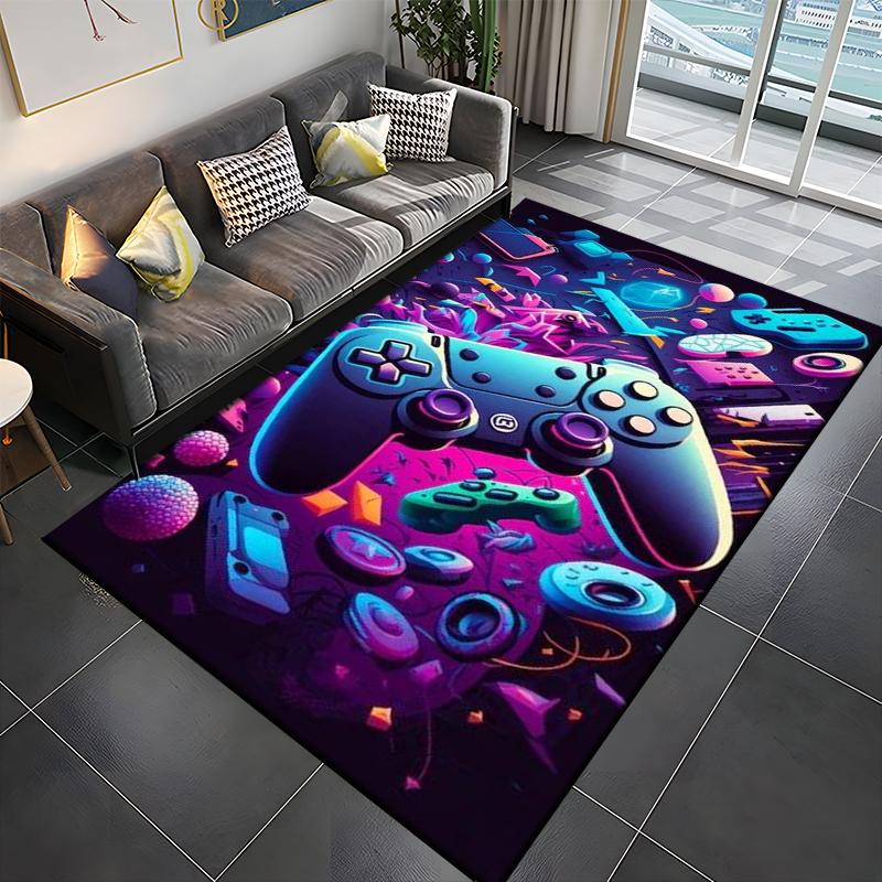 3D-Druck Gamer Controller Muster Großer Teppich für Zuhause für Wohnzimmer Schlafzimmer Sofadekor Boden Rutschfest Kinderteppich Geschenk