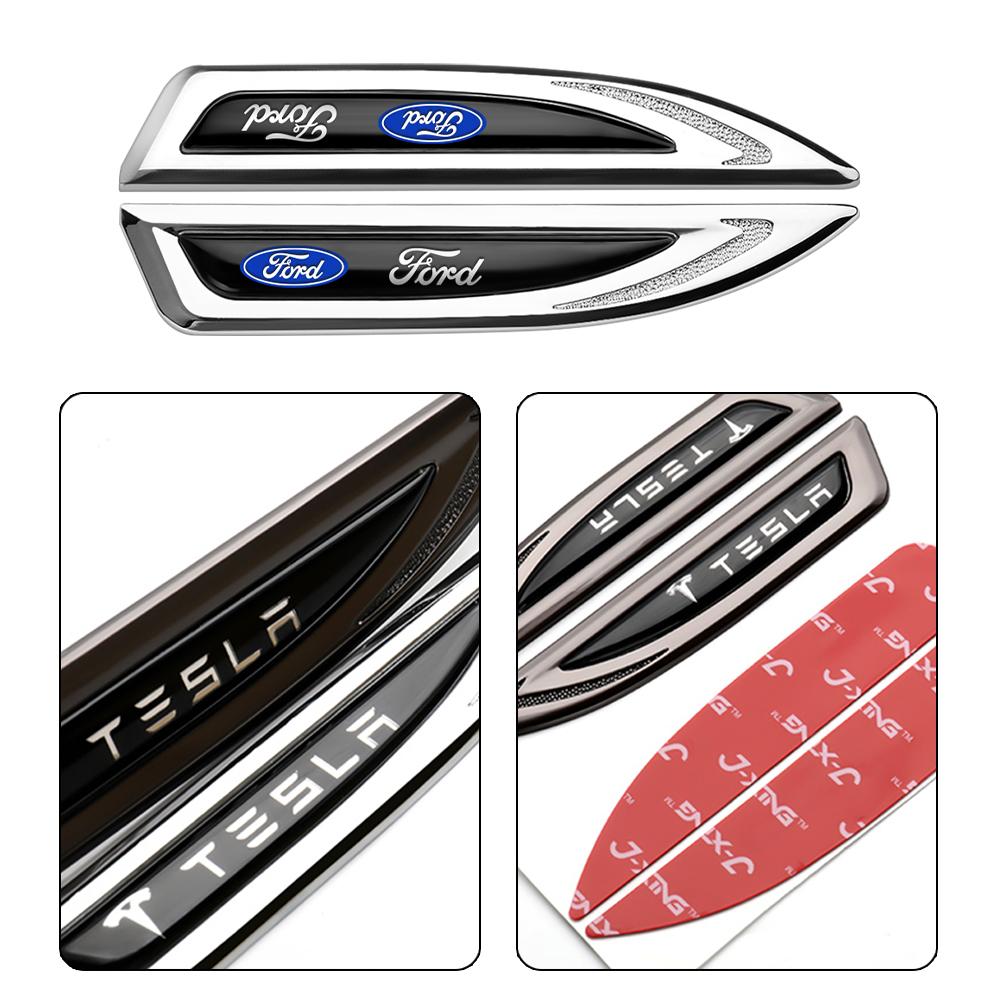 2pcs Car Styling Side Fender Body Emblem Stickers Knife Badges Decoration For Ford Fiesta Focus 2 MK3 Mondeo MK4 Mustang Ranger