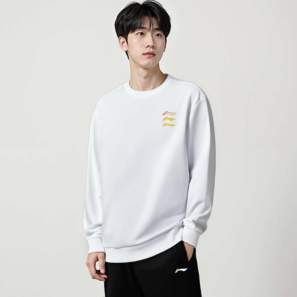 Li-Ning Minimalist Fashionable Vitality Trendy Round Neck Pullover Sports Lifestyle Comfortable Versatile Sweatshirt Unisex Sweatshirt AWDVH01-2