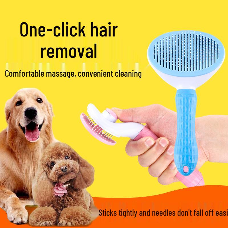 One-Click Grooming Comb for Long-Haired Cats & Dogs