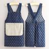 Yousheng Baking Apron Cross-Back Japanese Style Cotton Kitchen Apron with Two Pockets Adjustable Straps Cooking Gardening Apron