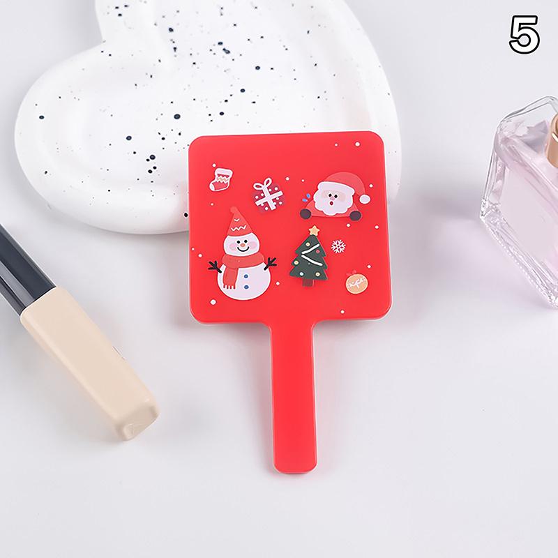 Portable Mini Cute Glass Cartoon Christmas Santa Claus Little Rabbit Mirror Easy Carry Pocket Makeup Mirror