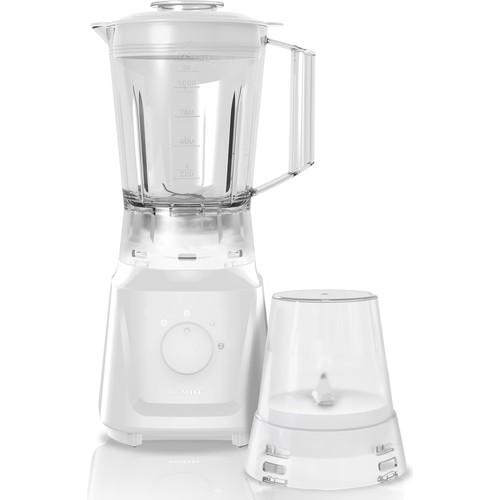 

Белый настольный блендер Kumtel с кувшином и мясорубкой