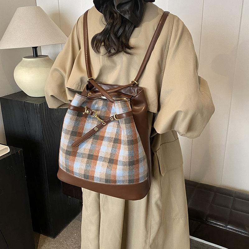 Commuter Bag New Autumn and Winter Tide Fashion Casual Large Capacity Underarm Women's Fashion Plaid Tote Bag