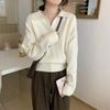 Loose Polo Neck Knitted Sweater Women's Spring Relaxation Versatile Top Age-reducing Inner Bottoming Shirt