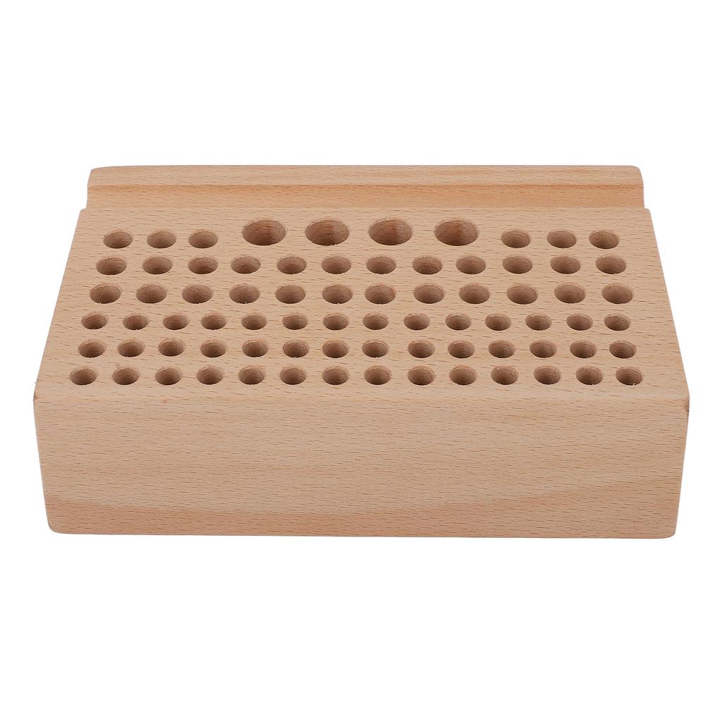 Leather Craft Tool Holder 76 Holes Durable Beech Diverse Sizes Widely Used Wooden Punch Tool Stand