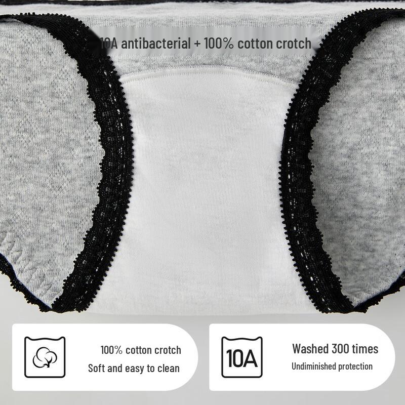 MIIOW Women's 2025 Antibacterial Pure Cotton Mid-Waist Briefs