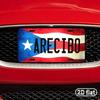 Vintage Puerto Rico Flag Arecibo License Plate Frame, Waterproof Aluminum Retro Car Tag Cover