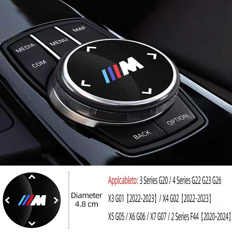 BMW Emblemi M Power per Auto Copri Pulsante Multimedia Manopola Trim Adesivi per BMW M G20 G30 F10 F40 F44 F34 F30 G01 G02 G05 G06 G07 F25