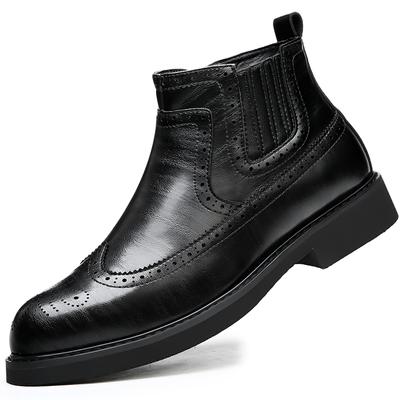 Modne luksusowe marki Chelsea męskie buty wysokiej jakości rzeźbione wysokie skórzane buty designerskie buty modne codzienne biznesowe kowbojskie buty