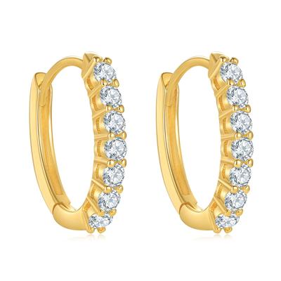 Trendy Ohr Verschluss 925 Silber Weibliche Weiß Gold Überzogene 2mm Moissanit Diamant Unregelmäßigen Mode Ohrring Edlen Schmuck