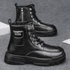 Winter Motorcycle Boots Men Fashionable High-top Wear-resistant Shoes Thick-soled Comfortable Shoes Outdoor Non-slip Work Boots